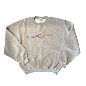 Russell Athletic Gray Chicago Cubs Sweatshirt